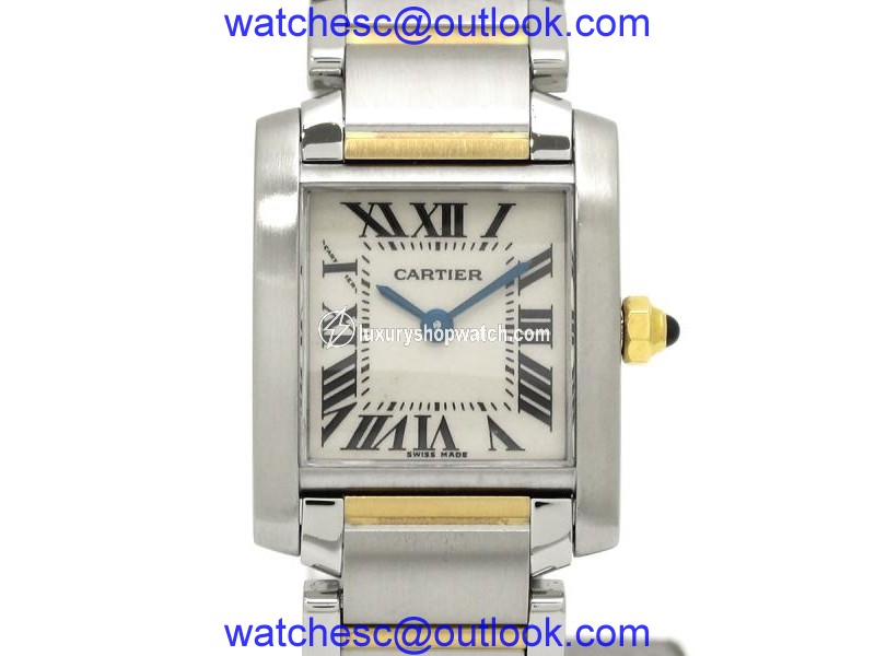 Cartier Tank Francaise W51007Q4 18K Yellow Gold and Stainless Steel Quartz 25mm Womens Watch Cartier