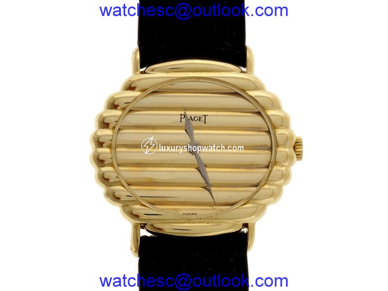 Piaget 18K Yellow Gold & Leather Manual Vintage 27mm Womens Watch 1960 Piaget