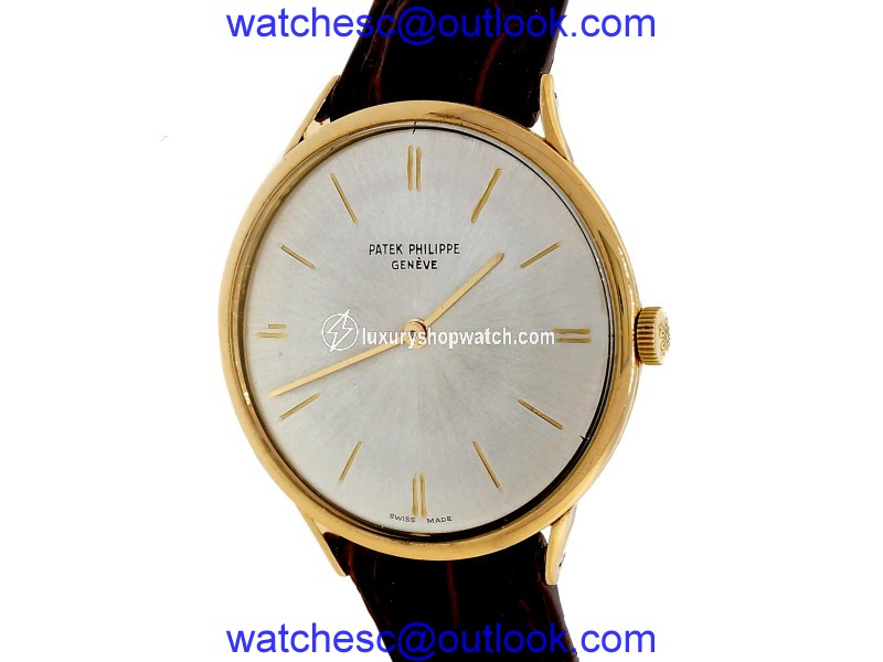 Patek Philippe Calatrava 3484 Yellow Gold & Leather Manual 34mm Mens Watch 1960��s Patek Philippe