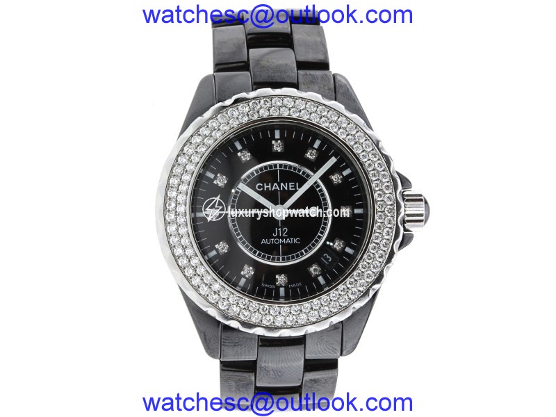 Chanel J12 Black Ceramic with Factory Diamonds 42MM Automatic Chanel"