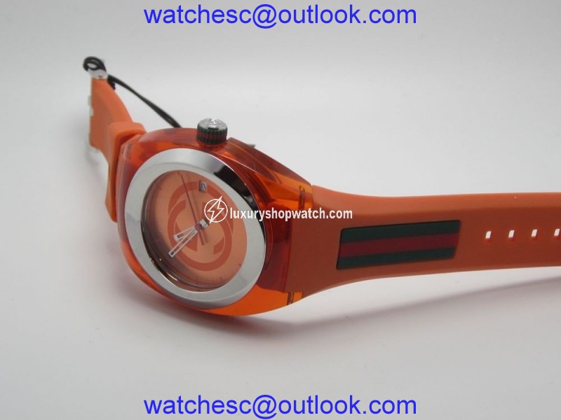 Gucci Sync XXL YA137108 Stainless Steel Orange Sun-Brushed Dial 46mm Watch Gucci