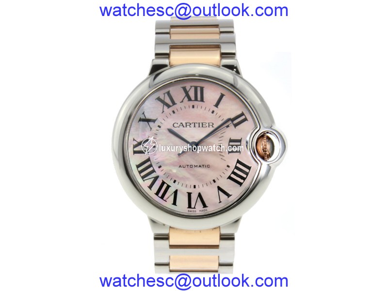 Cartier Ballon Bleu Ladies Stainless Steel Pink Dial 33mm W6920070 Cartier