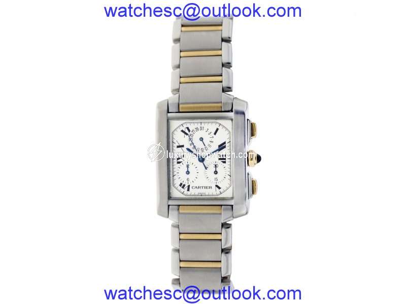 Cartier Tank Francaise Chronoflex Two Tone S/S & Gold 29mm Cartier