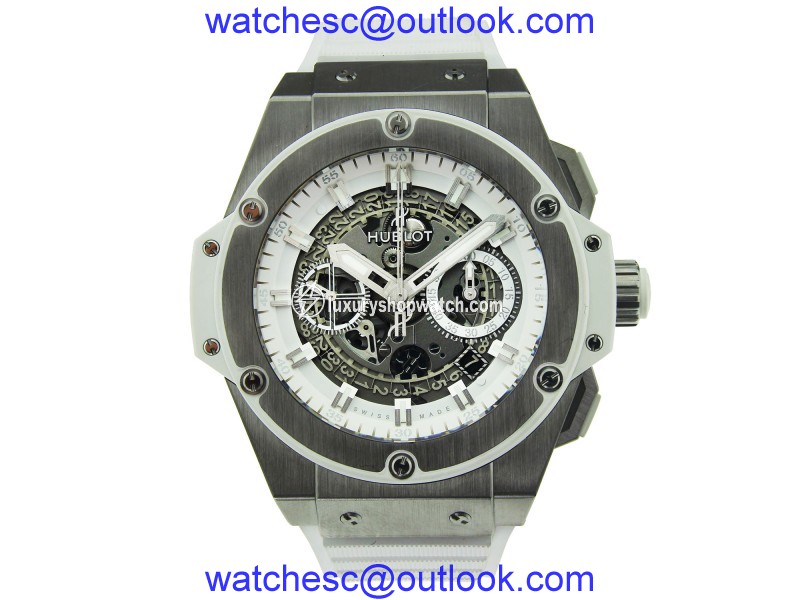 Hublot Big Bang King Power White on White Rubber Strap Skeleton Dial Hublot