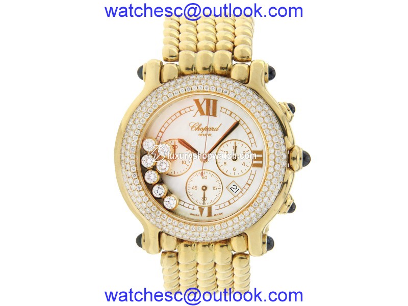 Chopard Happy Sport 18K Gold with Floating Diamonds & Diamond Bezel 38mm Chopard