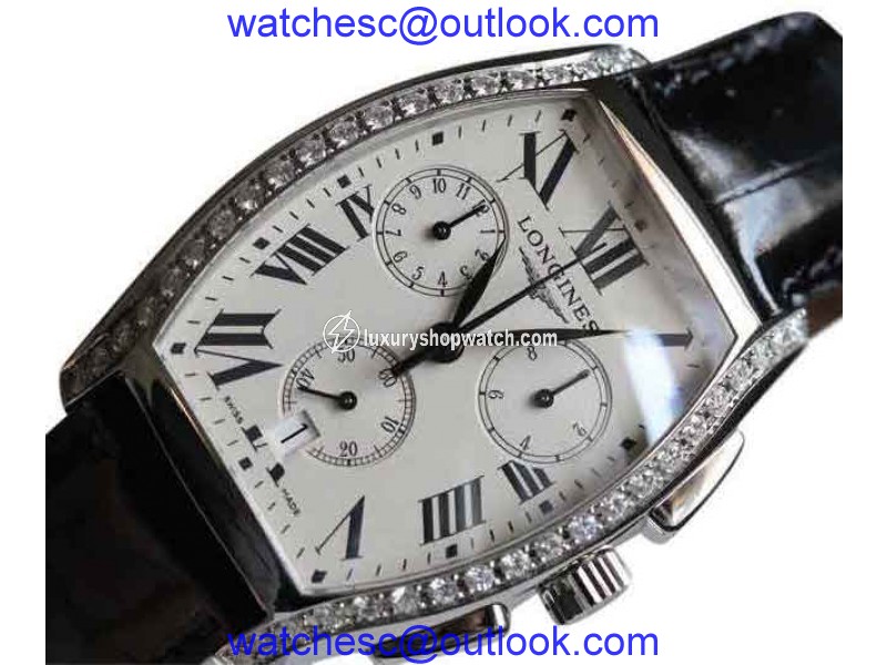 Longines L2.656.0.71.7 BNIB Evidenza Diamond Bezel Chrono Watch Longines