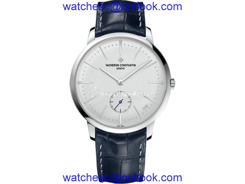 Vacheron Constantin Patrimony 1110U/000P-B306 Platinum & Leather with Silver Dial 42mm Mens Watch Vacheron Constantin
