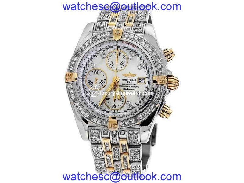 Breitling B13356 Windrider Evolution Two Tone Mother Of Pearl Dial Mens Watch Breitling