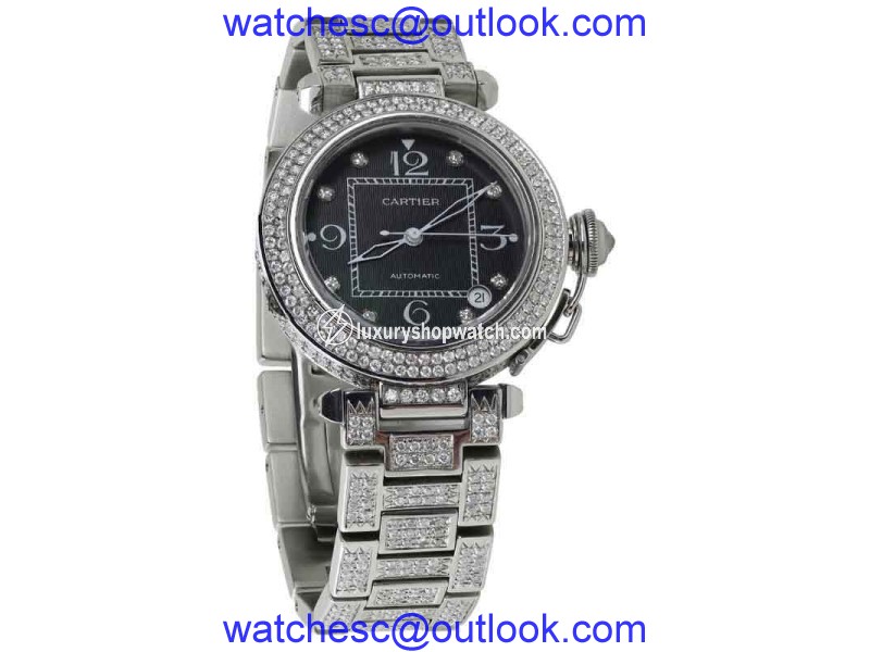 Cartier Pasha 15ct Diamonds Stainless Steel Watch Cartier