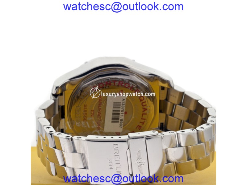 Breitling Super Avenger Aeromarine A13370 Blue Sticks Dial 2 Row Diamond Bezel Watch Breitling