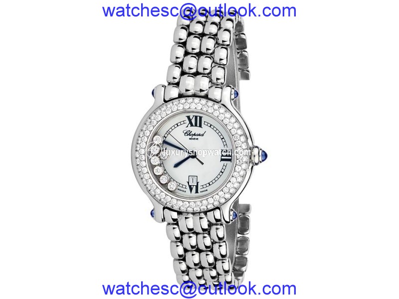 Chopard 27/8236-23 Diamonds Happy Sport Stainless Steel Watch Chopard