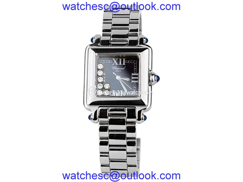 Chopard Happy Sport Classic Square 7 Floating Diamonds Stainless Steel Womens Watch Chopard
