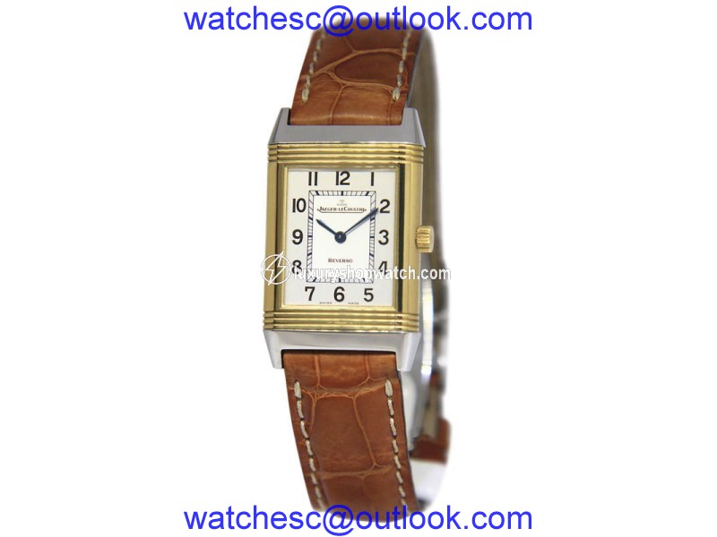 Jaeger LeCoultre Reverso 252.5.47 18K Yellow Gold & Stainless Steel & Leather Quartz 38.5mm Unisex Watch Jaeger LeCoultre