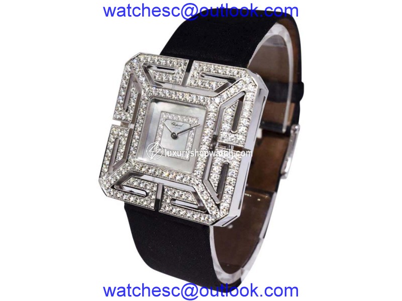 Chopard Joaillerie 13/6974 18K White Gold Mother Of Pearl Diamond 32.5mm Womens Watch Chopard