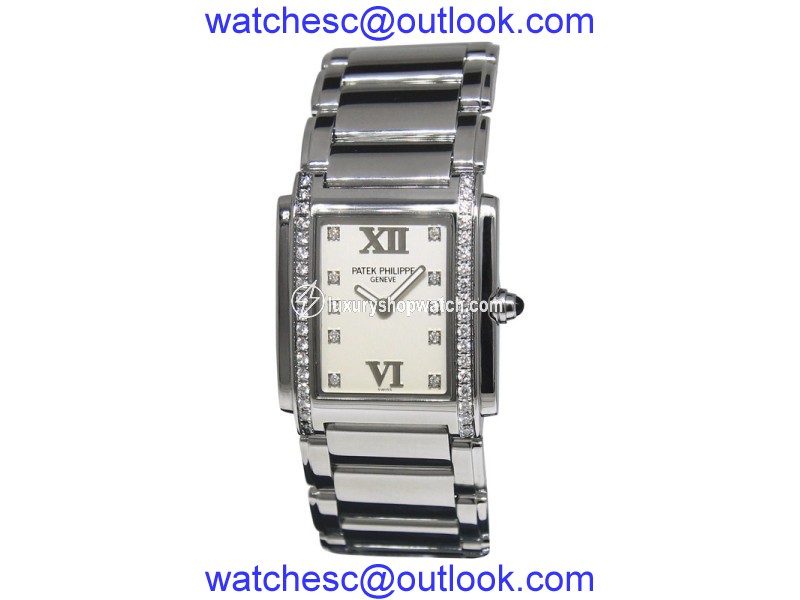 Patek Philippe Twenty-4 4910 / 10A-010 Stainless Steel with Diamond Quartz 25.1mm Womens Watch Patek Philippe