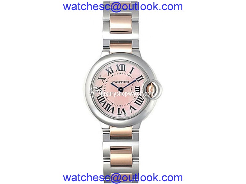 Cartier Ballon Bleu W2BB0009 Stainless Steel & 18K Rose Gold with Mother of Pearl 28.5mm Womens Watch Cartier