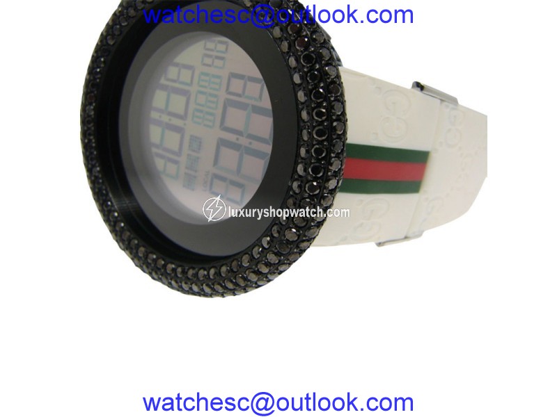 Black Diamond White I Gucci Digital Diamond Watch 8 Ct Anne Klein