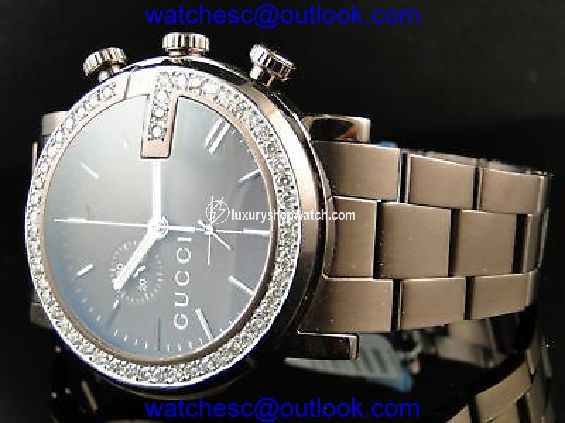 Gucci Ya101341 Brown Chrono 3.5 Ct Diamond Mens Watch Gucci