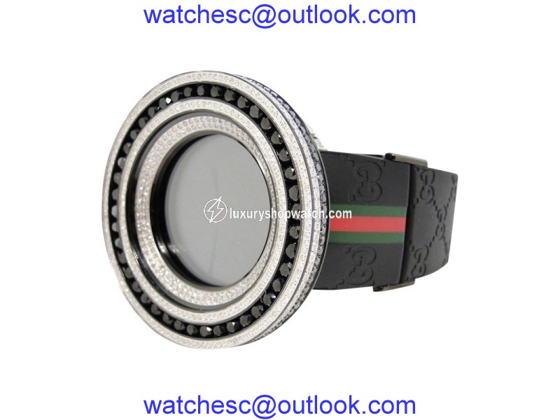 Gucci Digital Black And White 18.5 Ct Diamond 52Mm Bezel Mens Watch Gucci