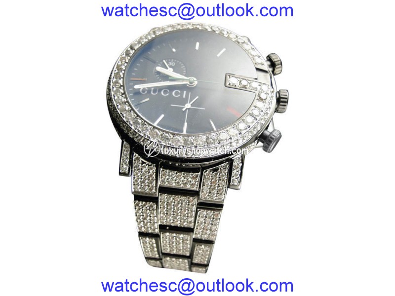 Gucci Ya101331 Watch 17 Ct Diamond Fully Iced Out Mens Watch Gucci