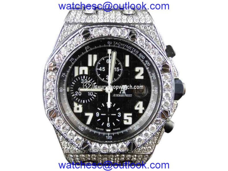 Audemars Piguet Iced Out Royal Oak Offshore Diamond 26 Ct Mens Watch Audemars Piguet