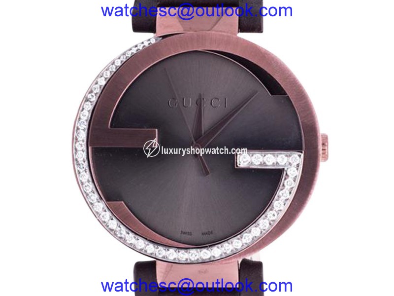 Gucci YA133207 Copper Brown PVD 42 MM XL Interlocking GG 1.25 ct Diamond Watch Gucci