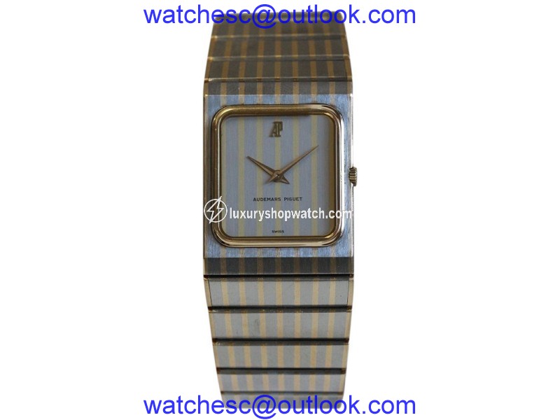 Audemars Piguet Stainless & 18K Yellow Gold Rectangular Ultra Slim Mens Watch Audemars Piguet