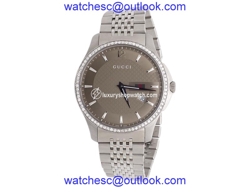 Gucci YA126310 G-Timeless Champagne Dial Diamond 1.5 Ct Mens 40mm Watch Gucci