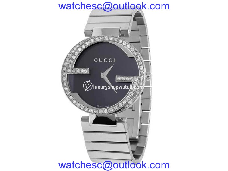 Gucci Interlocking YA133307GG Stainless Steel 2.00 Ct Diamond Bezel 37mm Watch Gucci