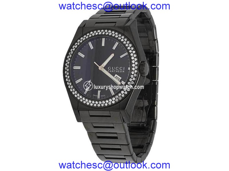 Gucci Pantheon YA115244 Black PVD over Stainless Steel 44mm Mens Watch Gucci