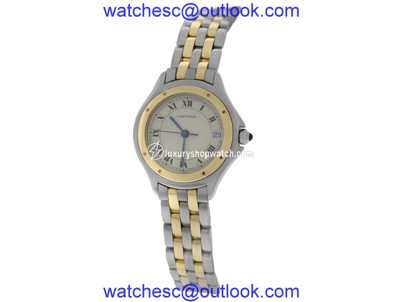Cartier Panthere Cougar 119000R Stainless Steel & 18K Yellow Gold Quartz 26mm Womens Watch Cartier
