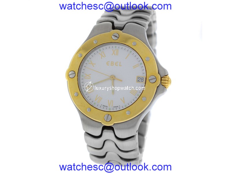 Ebel Sportwave E 6187631 Stainless Steel & 18K Yellow Gold Quartz 35mm Unisex Watch Ebel
