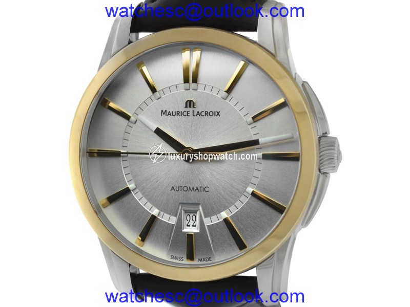 Maurice Lacroix Pontos PT6148-PS101-130 Stainless Steel & 18K Rose Gold Automatic 39mm Mens Watch Raymond Weil