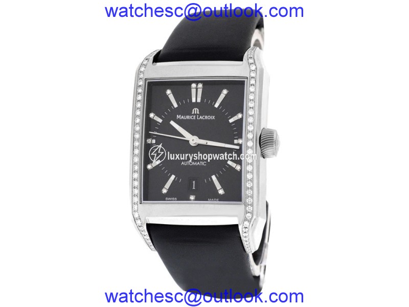 Maurice Lacroix Pontos Rectangulaire PT6247 Stainless Steel with Leather and Fabric Automatic 33mm Unisex Watch Maurice Lacroix
