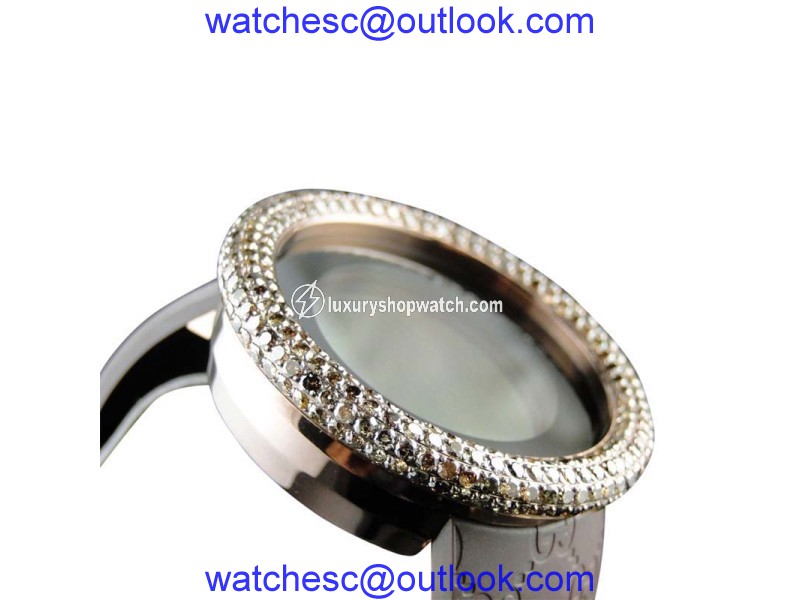 Gucci Digital Ya114209 Brown 10 Ct Diamonds 52Mm Bezel Mens Watch Gucci