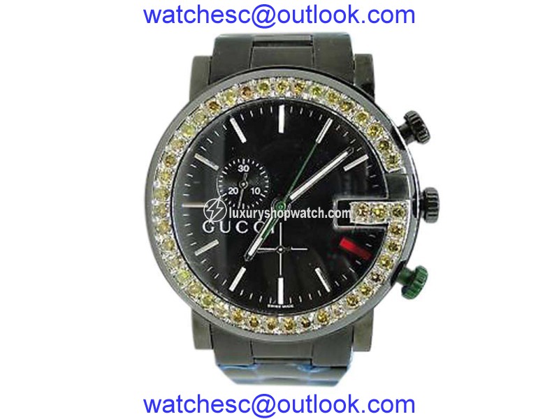 Gucci Ya101331 Pvd 3.5Ct Canary Diamond 101G Mens Watch Gucci