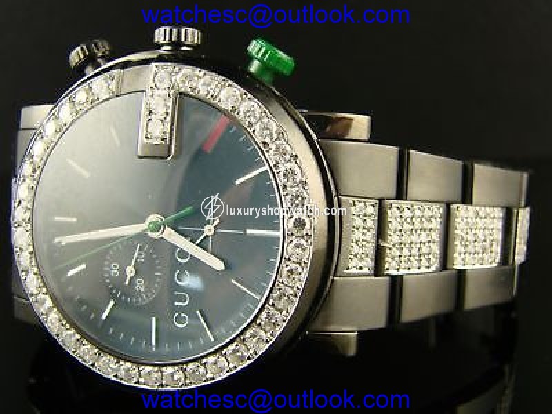 Gucci Ya101331 Mens Brand New 6.0Ct Diamond 101G Black Pvd Watch Gucci