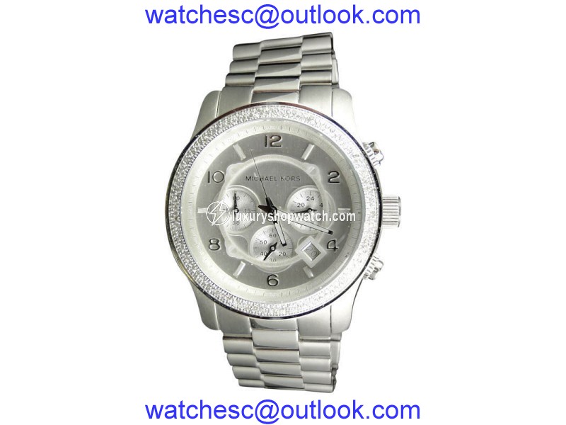 Micheal Kors 45mm Stainless Steel Watch with Custom Set Diamonds Michael Kors