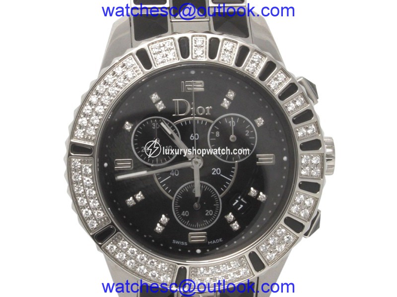 Christian Dior Christal FN9592 Diamond Dial Ceramic Strap Watch Other