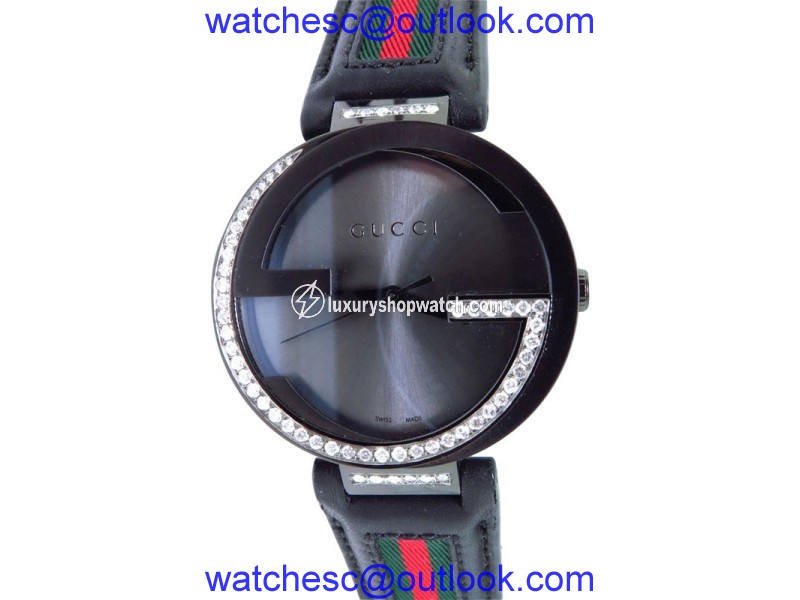 Gucci YA133206 Black PVD XL Interlocking GG 1.25 ct Diamond Watch 42mm Gucci