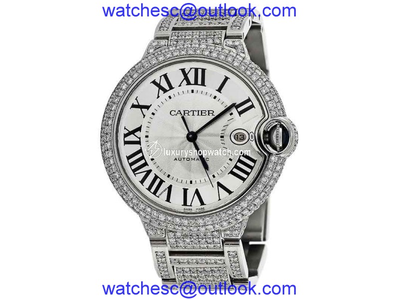 Cartier Ballon Bleu 42mm W69012Z4 Automatic Diamond Watch Cartier