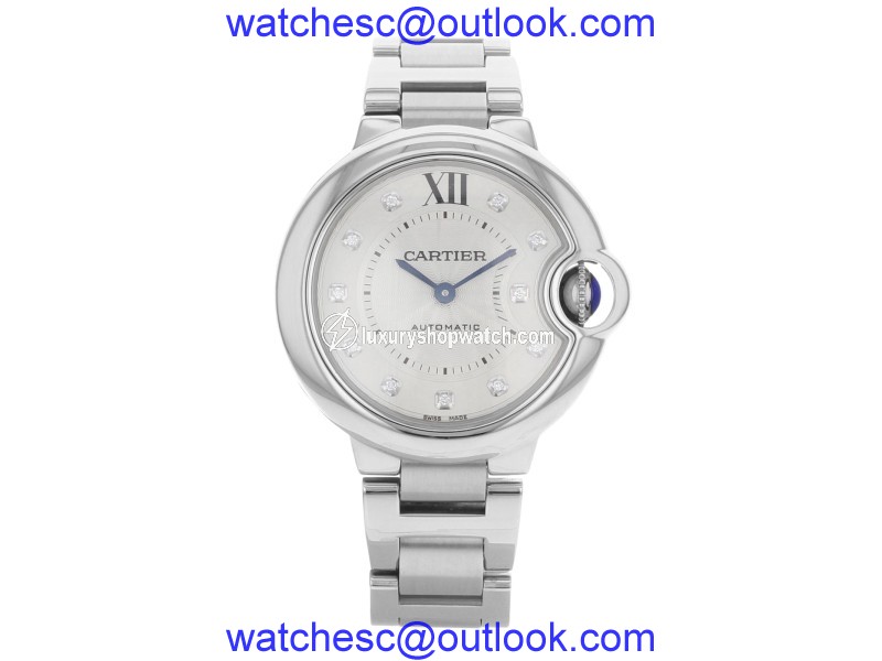 Cartier Ballon Bleu WE902074 Steel & Diamonds Automatic Ladies Watch Other