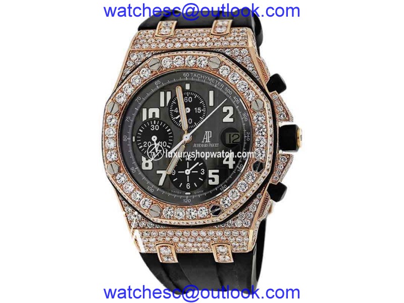 Audemars Piguet Royal Oak Offshore Chronograph Rose Gold Diamond Watch Audemars Piguet