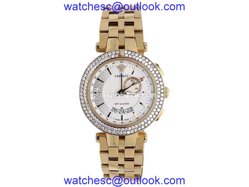 Versace 29G70D001 S070 V-Race Stainless Steel & Diamonds Mens Watch Versace