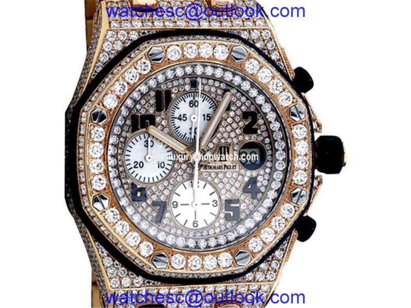 Audemars Piguet Royal Oak Offshore 18K Rose Gold and Diamonds 44mm Watch Audemars Piguet