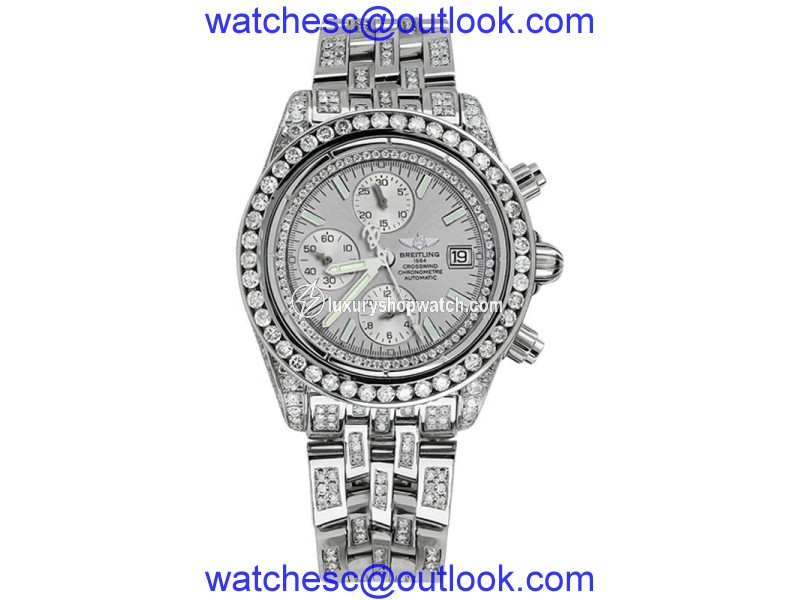 Breitling A13356 Evolution Silver Dial 15ct Diamond Mens Watch Breitling