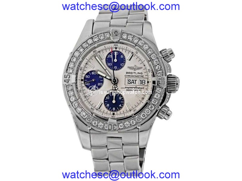 Breitling Super Ocean A13340 Stainless Steel Automatic Diamond Men's Watch Breitling