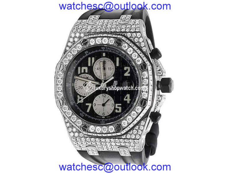 Audemars Piguet Royal Oak Offshore 15400ST.OO.122 Rubber with 10.5ct Diamond Mens 42mm Watch Audemars Piguet