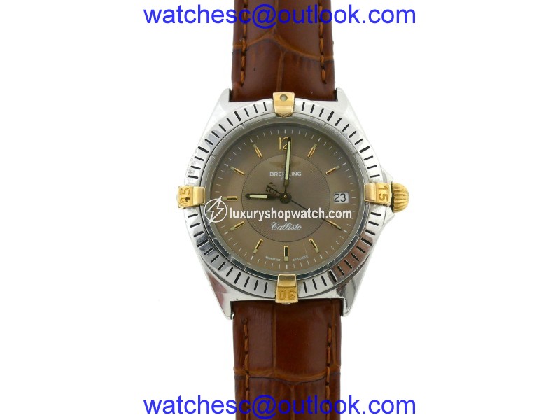Breitling Callistino B57045 Stainless Steel / Leather with Gray Dial 35mm Unisex Watch Breitling