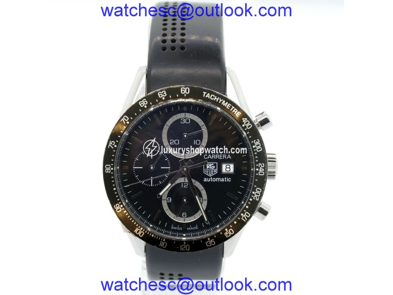 Tag Heuer Carrera CV2010-3 Stainless Steel Rubber Automatic 41mm Mens Watch Tag Heuer